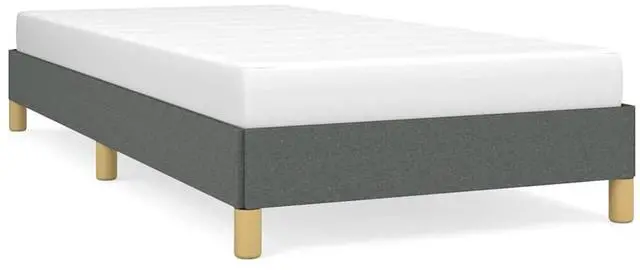 Alt view image 3 of 7 - vidaXL Twin XL Size Bed Frame with Plywood Slats, Platform Bed Frame, Fabric Upholstered Mattress Foundation, No Box Spring Needed & Easy Assembly, Dark Gray, without Mattress