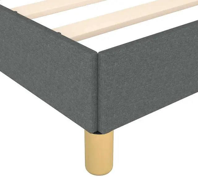 Alt view image 8 of 7 - vidaXL Twin XL Size Bed Frame with Plywood Slats, Platform Bed Frame, Fabric Upholstered Mattress Foundation, No Box Spring Needed & Easy Assembly, Dark Gray, without Mattress