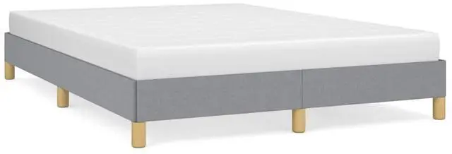 Alt view image 2 of 7 - vidaXL Queen Size Bed Frame with Plywood Slats, Platform Bed Frame, Fabric Upholstered Mattress Foundation, No Box Spring Needed & Easy Assembly, Light Gray, without Mattress