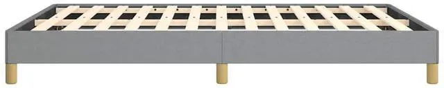 Alt view image 6 of 7 - vidaXL Queen Size Bed Frame with Plywood Slats, Platform Bed Frame, Fabric Upholstered Mattress Foundation, No Box Spring Needed & Easy Assembly, Light Gray, without Mattress