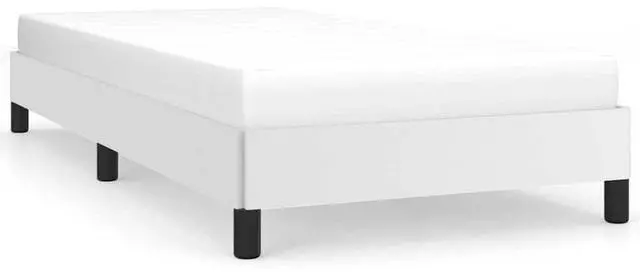 Alt view image 2 of 7 - vidaXL Twin XL Size Bed Frame with Plywood Slats, Platform Bed Frame, Faux Leather Upholstered Mattress Foundation, No Box Spring Needed & Easy Assembly, White, without Mattress