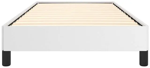 Alt view image 6 of 7 - vidaXL Twin XL Size Bed Frame with Plywood Slats, Platform Bed Frame, Faux Leather Upholstered Mattress Foundation, No Box Spring Needed & Easy Assembly, White, without Mattress