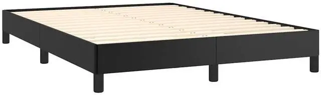 Alt view image 5 of 7 - vidaXL Full Size Bed Frame with Plywood Slats, Platform Bed Frame, Faux Leather Upholstered Mattress Foundation, No Box Spring Needed & Easy Assembly, Black, without Mattress