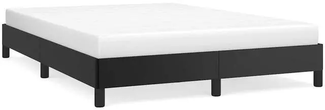 Alt view image 2 of 7 - vidaXL Full Size Bed Frame with Plywood Slats, Platform Bed Frame, Faux Leather Upholstered Mattress Foundation, No Box Spring Needed & Easy Assembly, Black, without Mattress