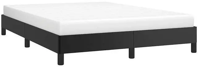 Alt view image 3 of 7 - vidaXL Full Size Bed Frame with Plywood Slats, Platform Bed Frame, Faux Leather Upholstered Mattress Foundation, No Box Spring Needed & Easy Assembly, Black, without Mattress