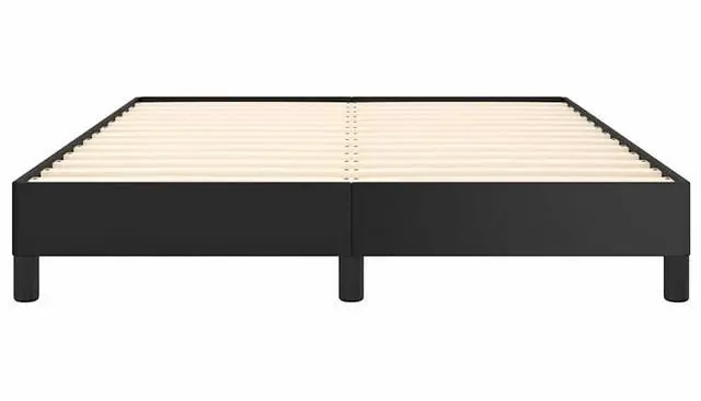Alt view image 6 of 7 - vidaXL Full Size Bed Frame with Plywood Slats, Platform Bed Frame, Faux Leather Upholstered Mattress Foundation, No Box Spring Needed & Easy Assembly, Black, without Mattress