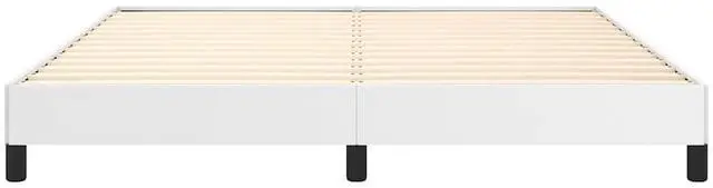 Alt view image 7 of 7 - vidaXL California King Size Bed Frame with Plywood Slats, Platform Bed Frame, Faux Leather Upholstered Mattress Foundation, No Box Spring Needed & Easy Assembly, White, without Mattress