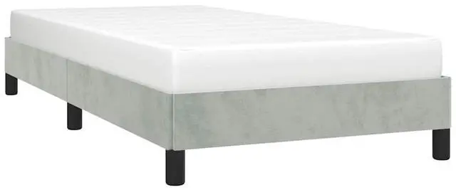 Main image of vidaXL Twin Size Bed Frame with Plywood Slats, Platform Bed Frame, Velvet Upholstered Mattress Foundation, No Box Spring Needed & Easy Assembly, Light Gray, without Mattress