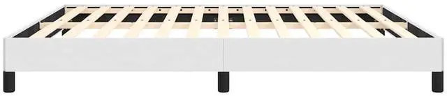 Alt view image 8 of 7 - vidaXL California King Size Bed Frame with Plywood Slats, Platform Bed Frame, Faux Leather Upholstered Mattress Foundation, No Box Spring Needed & Easy Assembly, White, without Mattress