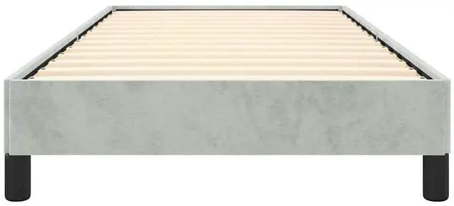 Alt view image 6 of 7 - vidaXL Twin Size Bed Frame with Plywood Slats, Platform Bed Frame, Velvet Upholstered Mattress Foundation, No Box Spring Needed & Easy Assembly, Light Gray, without Mattress