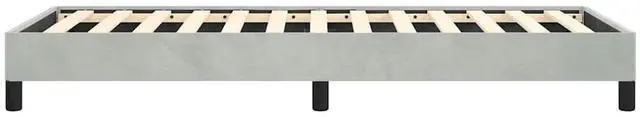 Alt view image 7 of 7 - vidaXL Twin Size Bed Frame with Plywood Slats, Platform Bed Frame, Velvet Upholstered Mattress Foundation, No Box Spring Needed & Easy Assembly, Light Gray, without Mattress