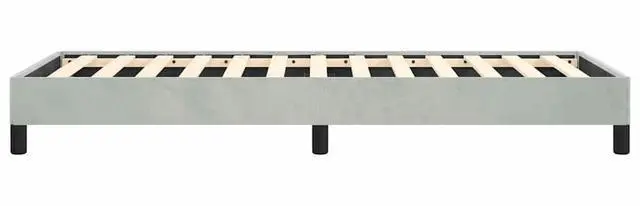 Alt view image 7 of 7 - vidaXL Twin XL Size Bed Frame with Plywood Slats, Platform Bed Frame, Velvet Upholstered Mattress Foundation, No Box Spring Needed & Easy Assembly, Light Gray, without Mattress