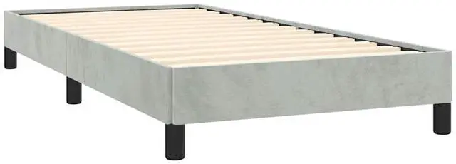 Alt view image 3 of 7 - vidaXL Twin XL Size Bed Frame with Plywood Slats, Platform Bed Frame, Velvet Upholstered Mattress Foundation, No Box Spring Needed & Easy Assembly, Light Gray, without Mattress
