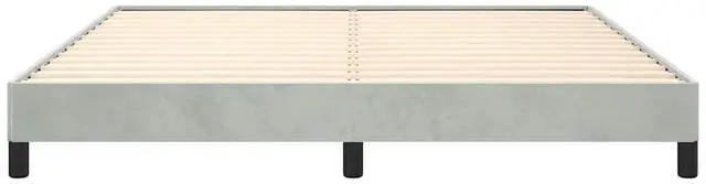 Alt view image 6 of 7 - vidaXL King Size Bed Frame with Plywood Slats, Platform Bed Frame, Velvet Upholstered Mattress Foundation, No Box Spring Needed & Easy Assembly, Light Gray, without Mattress