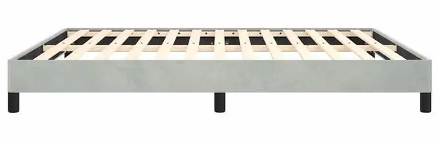 Alt view image 7 of 7 - vidaXL King Size Bed Frame with Plywood Slats, Platform Bed Frame, Velvet Upholstered Mattress Foundation, No Box Spring Needed & Easy Assembly, Light Gray, without Mattress