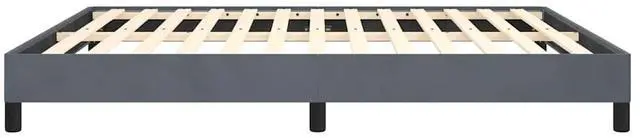 Alt view image 7 of 7 - vidaXL King Size Bed Frame with Plywood Slats, Platform Bed Frame, Velvet Upholstered Mattress Foundation, No Box Spring Needed & Easy Assembly, Dark Gray, without Mattress