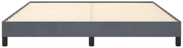 Alt view image 6 of 7 - vidaXL King Size Bed Frame with Plywood Slats, Platform Bed Frame, Velvet Upholstered Mattress Foundation, No Box Spring Needed & Easy Assembly, Dark Gray, without Mattress