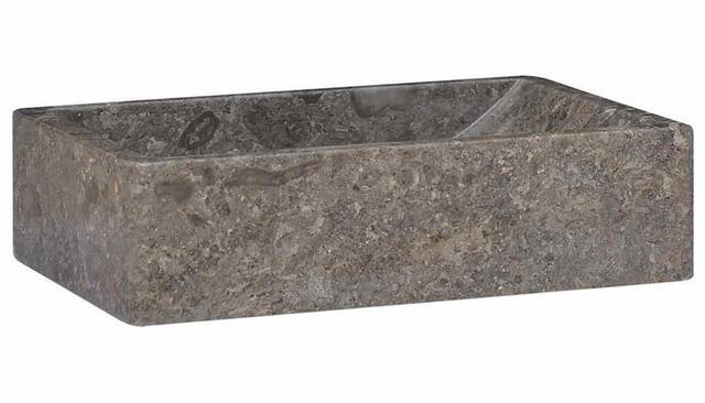 Alt view image 8 of 13 - vidaXL Sink Gray 17.7"x11.8"x4.7" Marble