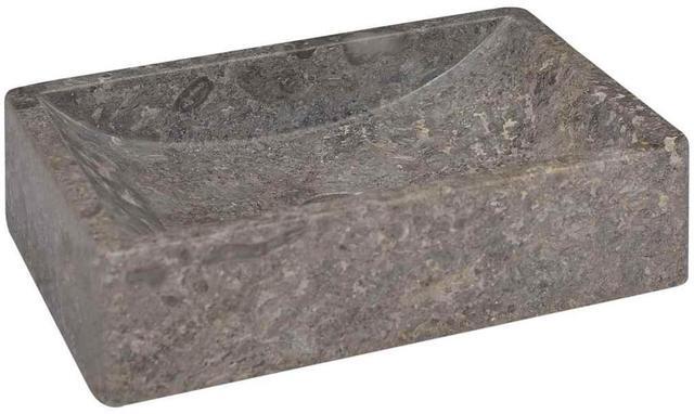 Alt view image 12 of 13 - vidaXL Sink Gray 17.7"x11.8"x4.7" Marble