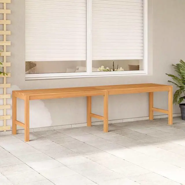 Main image of vidaXL Patio Bench, Indoor/Outdoor Bench for Entryway Garden Park Potting Picnic, Solid Teak Wood, Easy Assembly,  70.9" x 15.7" x 17.7" Brown