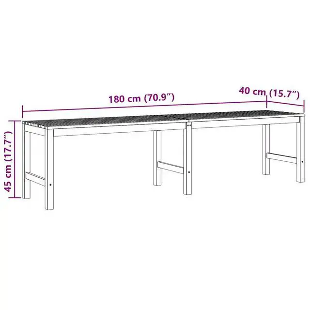 Alt view image 4 of 7 - vidaXL Patio Bench, Indoor/Outdoor Bench for Entryway Garden Park Potting Picnic, Solid Teak Wood, Easy Assembly,  70.9" x 15.7" x 17.7" Brown
