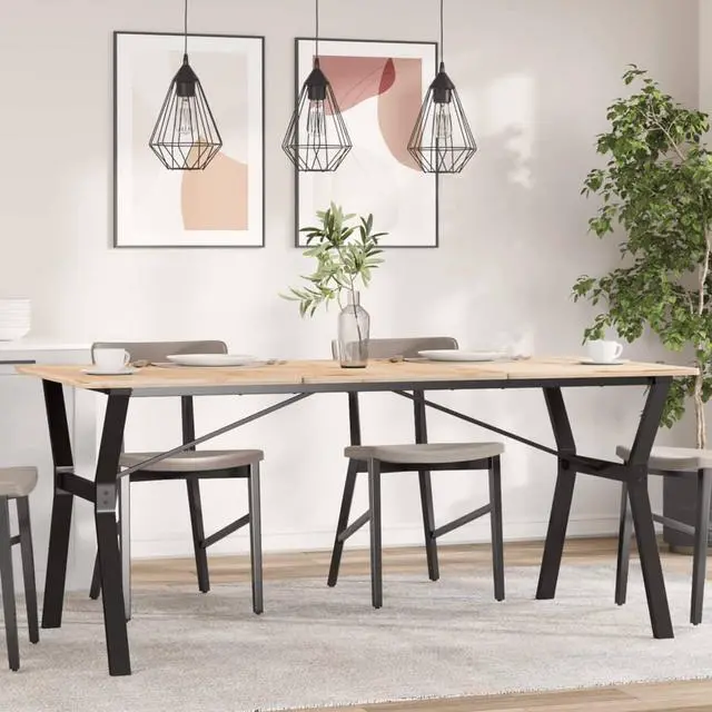 Main image of vidaXL Dining Table Leg Black Powder-Coated Steel Large Industrial