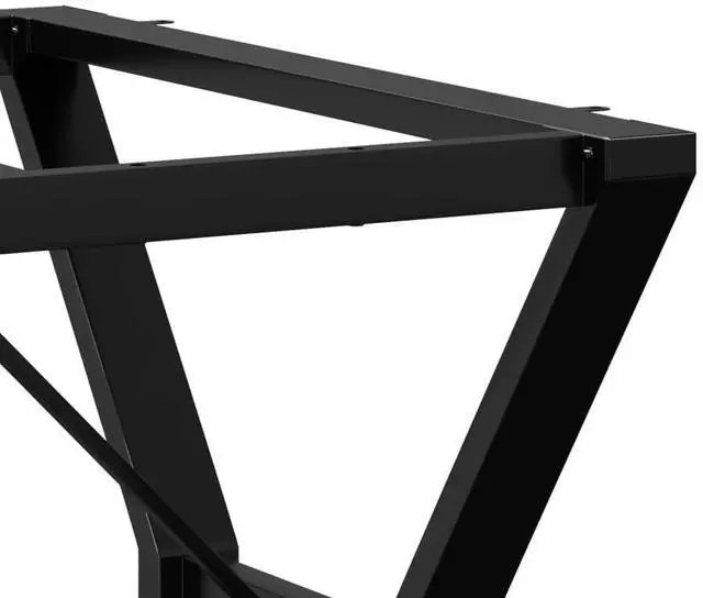 Alt view image 7 of 7 - vidaXL Dining Table Leg Black Powder-Coated Steel Large Industrial