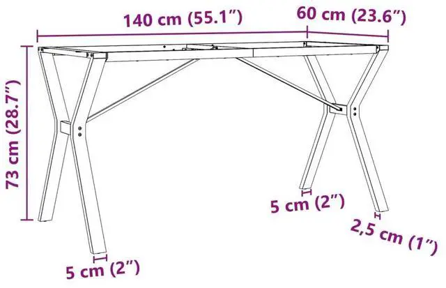 Alt view image 4 of 7 - vidaXL Dining Table Leg Black Powder-coated steel Medium