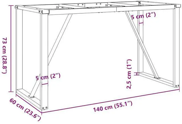 Alt view image 4 of 7 - vidaXL Dining Table Leg Black Powder-Coated Steel