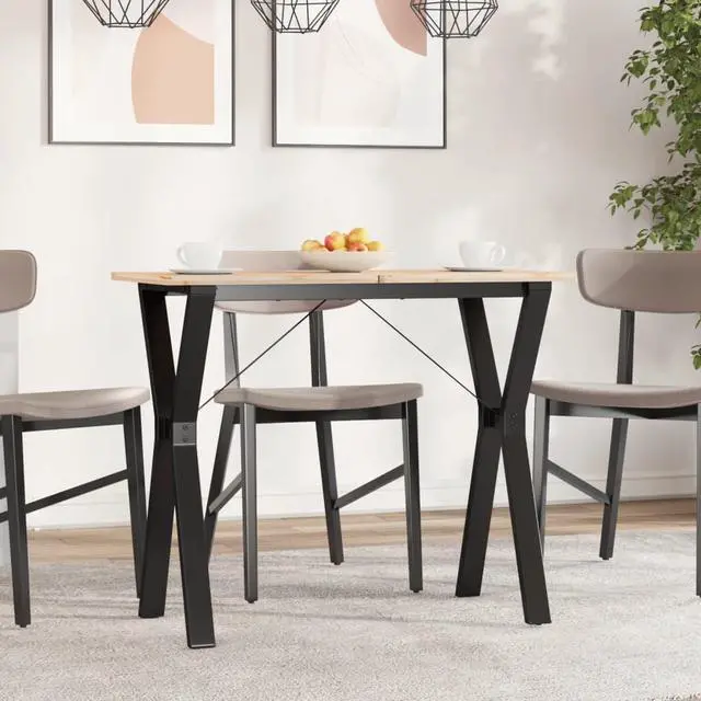 Main image of vidaXL Dining Table Leg Black Powder-Coated Steel