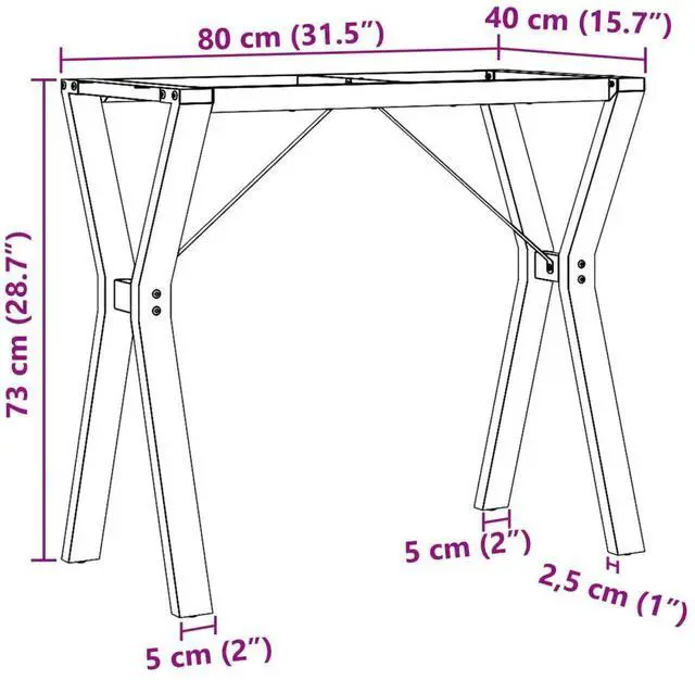 Alt view image 4 of 7 - vidaXL Dining Table Leg Black Powder-Coated Steel