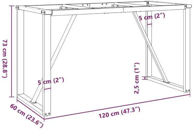 Alt view image 4 of 7 - vidaXL Dining Table Leg Black Powder-coated steel Medium Industrial