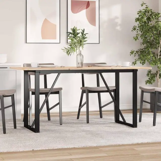 Alt view image 3 of 7 - vidaXL Dining Table Leg Black Powder-coated steel Medium Industrial