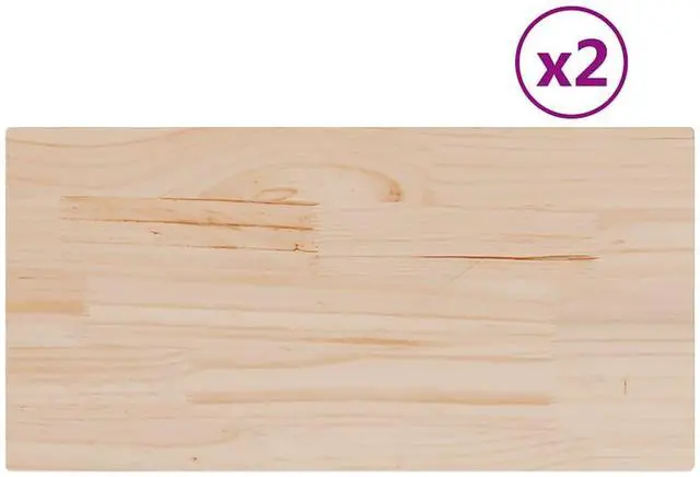 Alt view image 2 of 7 - vidaXL Table Top Set of 2 Natural Solid pine wood Medium Durable
