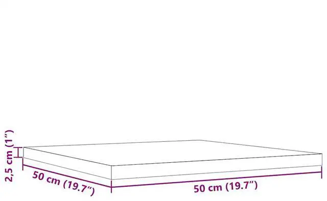Alt view image 4 of 7 - vidaXL Table Top Natural Pine Solid Pine Wood 19.7 in Durable