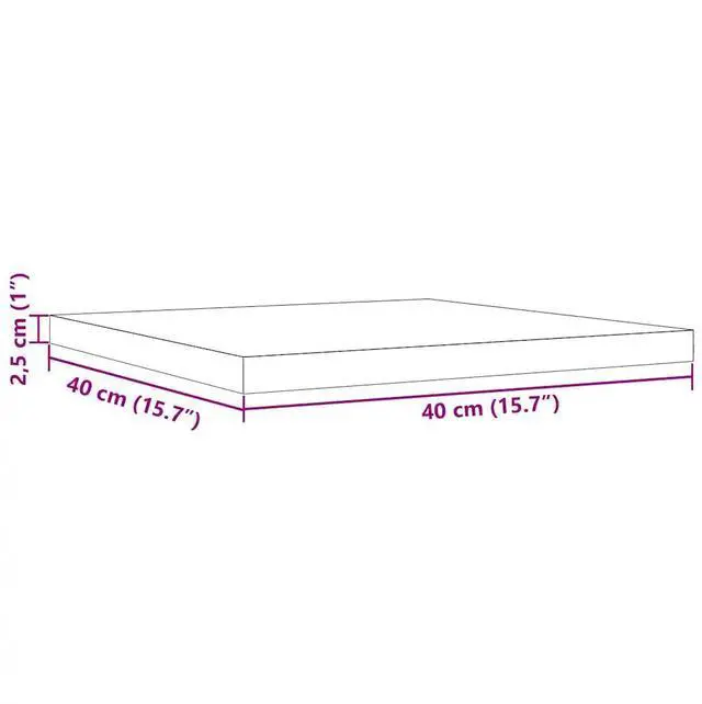 Alt view image 4 of 7 - vidaXL Table Top Natural Pine Wood Solid Pine Wood 16 x 16 in Durable