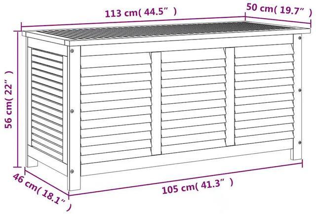 Alt view image 4 of 7 - vidaXL Garden Storage Box with Louver Outdoor Patio Furniture Solid Wood Acacia
