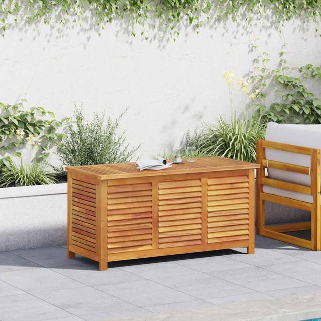 Alt view image 3 of 7 - vidaXL Garden Storage Box with Louver Outdoor Patio Furniture Solid Wood Acacia