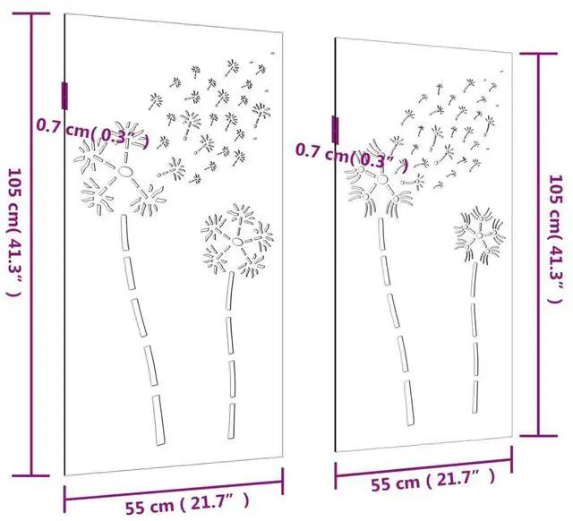 Alt view image 4 of 7 - vidaXL Garden Wall Decoration Normal metal color, develops rust over time