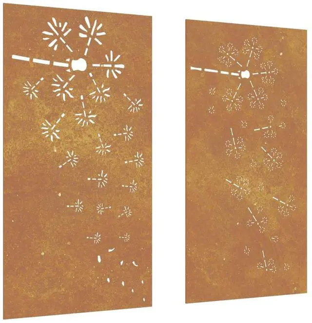 Alt view image 2 of 7 - vidaXL Garden Wall Decoration Rusty Corten steel Large Decorative Inlays