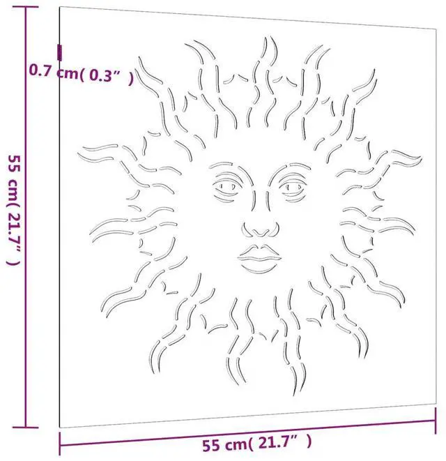 Alt view image 4 of 7 - vidaXL Garden Wall Decoration Starts as normal metal, rusts over time