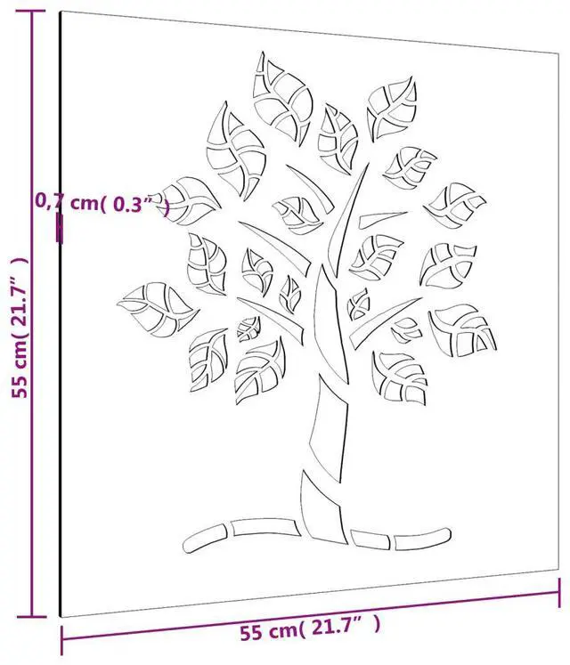 Alt view image 4 of 7 - vidaXL Garden Wall Decoration First brown, then rusty Corten steel Medium
