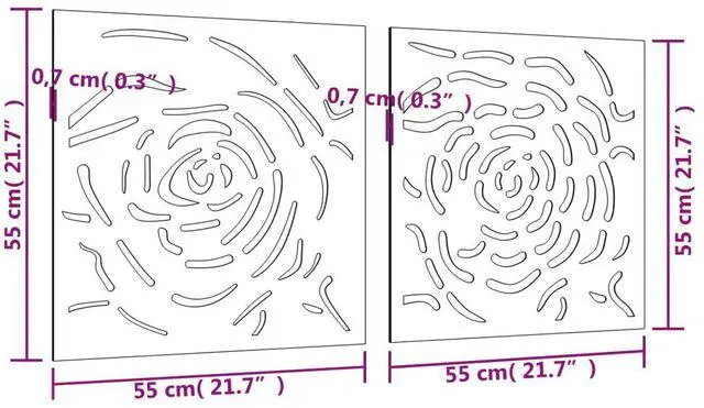 Alt view image 4 of 7 - vidaXL Garden Wall Decoration Standard metal color turns rusty over time
