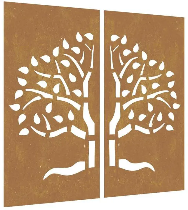 Alt view image 2 of 7 - vidaXL Garden Wall Decoration Rusty Corten steel 41.3 x 21.7 in