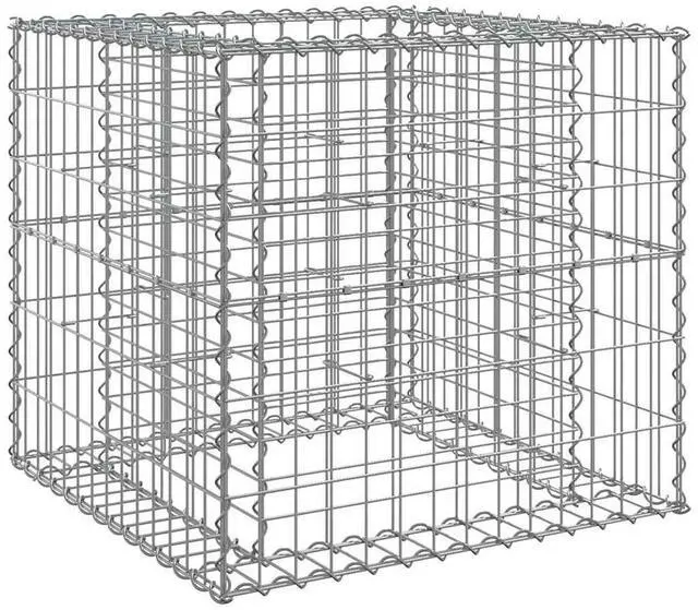 Alt view image 5 of 7 - vidaXL Gabion Basket Outdoor Garden Gabion Cage Fence Silver Galvanized Iron