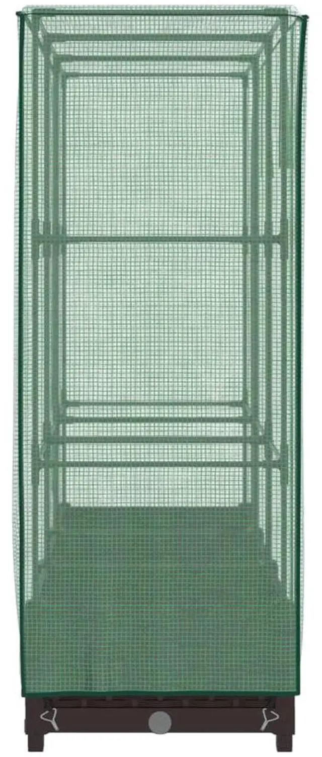 Alt view image 7 of 7 - vidaXL Raised Bed Brown, Green Polypropylene, Polyethylene, Iron