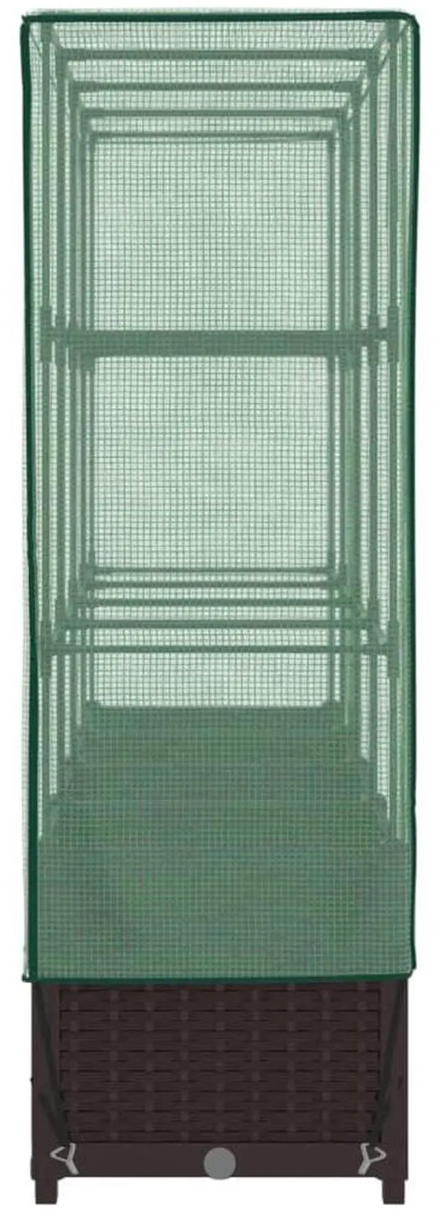 Alt view image 5 of 7 - vidaXL Raised Bed Brown, Green Polypropylene, Iron, Polyethylene Large