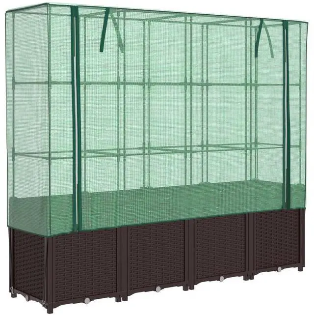 Alt view image 2 of 7 - vidaXL Raised Bed Brown Polypropylene 63.0 in x 15.7 in