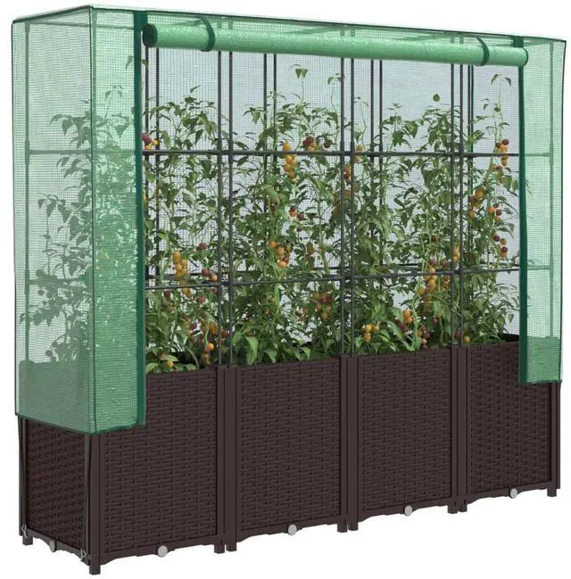 Main image of vidaXL Raised Bed Brown Polypropylene 63.0 in x 15.7 in