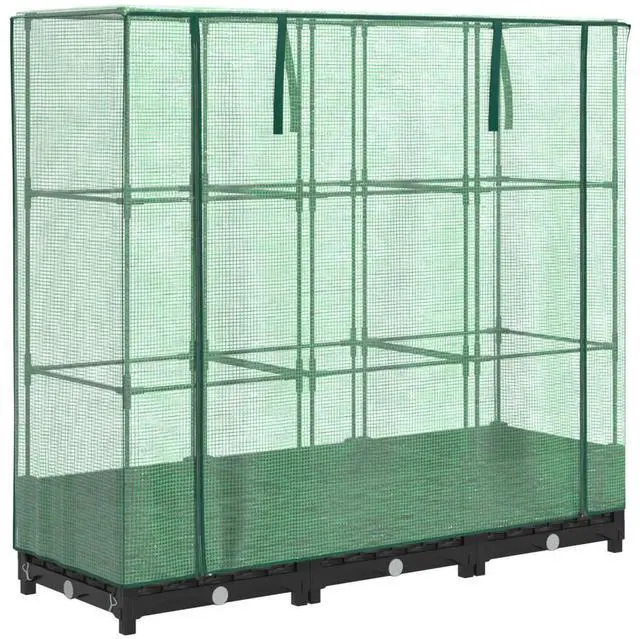 Alt view image 2 of 7 - vidaXL Large Rectangular Raised Bed Black Polypropylene Large